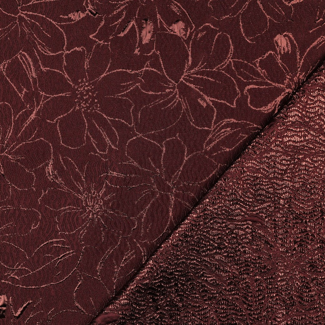 Strukturierter Jacquard Stoff mit glänzenden Blumen in 2 Farben vom Buntspecht Shop