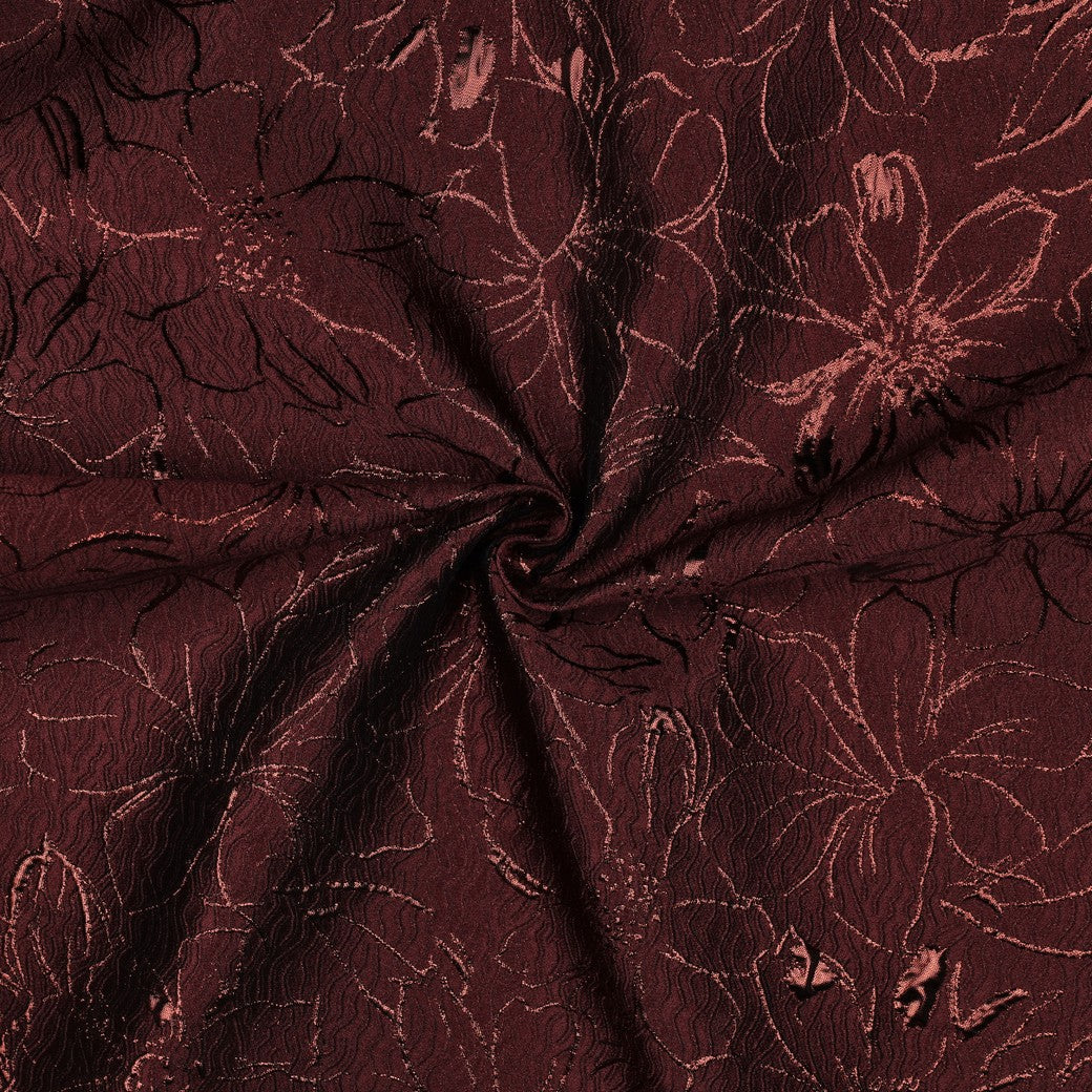 Strukturierter Jacquard Stoff mit glänzenden Blumen in 2 Farben vom Buntspecht Shop