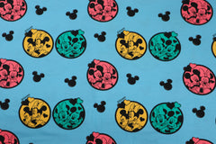 Reststück: 1,50m Lizenz Baumwolljersey Digital - Mickey & Minnie Mouse - hellblau