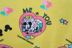 Reststück: 1,00m Lizenz Baumwolljersey Digital gelb - Minnie & Micky Forever Love