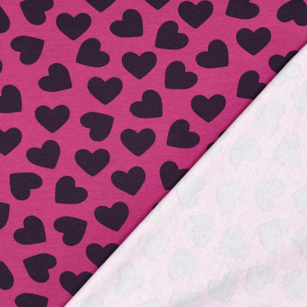 Soft Sweat Stoff Hearts by Poppy bei Der Buntspecht