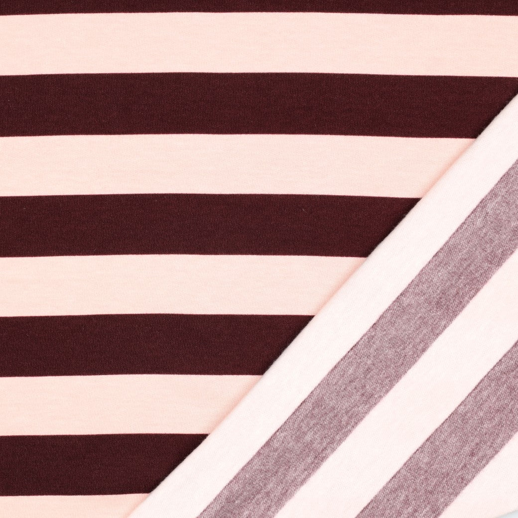 Soft Sweatshirt Stoff Bold Stripes by Poppy in zartrosa bei Der Buntspecht