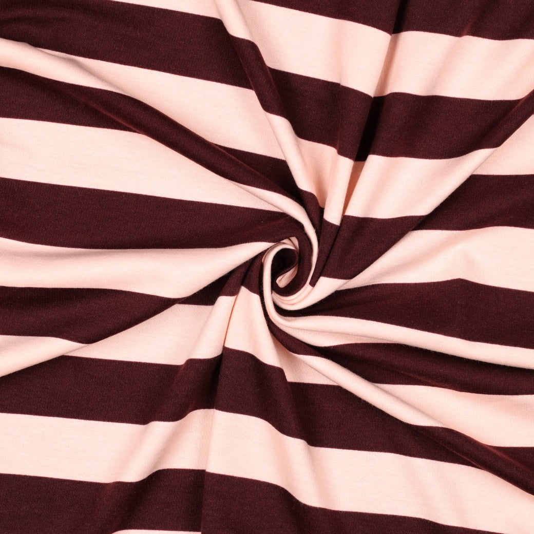 Soft Sweatshirt Stoff Bold Stripes by Poppy in zartrosa bei Der Buntspecht