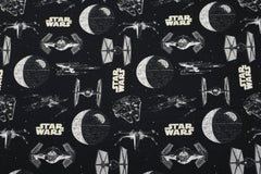 Reststück: 1,10m Lizenz Baumwolljersey Digital black - Star Wars -