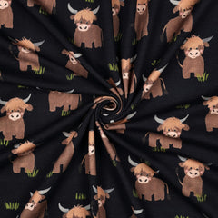 Sweat Stoff Digital Cows by Poppy bei Der Buntspecht