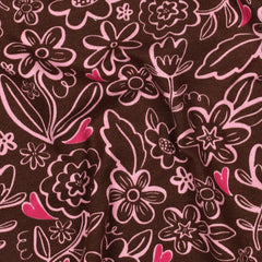 Sweatshirtstoff Heart Flowers in braun by Poppy bei Der Buntspecht Shop