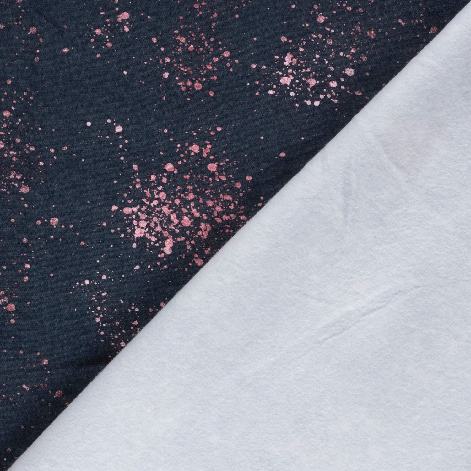 Sweatshirtstoff mit Sprenkel in dunkelblau von Glitzerpüppi