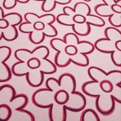 Sweatshirtstoff mit niedlichen Blumen auf unifarbenem Hintergrund in 2 Farbvarianten vom Buntspecht Shop