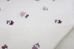 Teddy Stoff Jacquard Embroidered Flowers