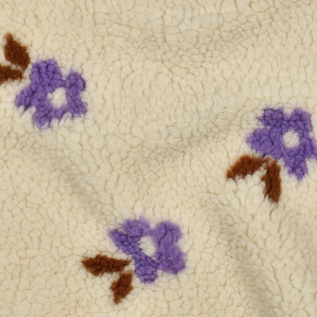 Teddystoff Jacquard Flowers Ecru by Poppy bei Der Buntspecht