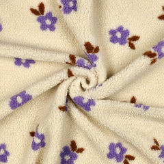 Teddystoff Jacquard Flowers Ecru by Poppy bei Der Buntspecht