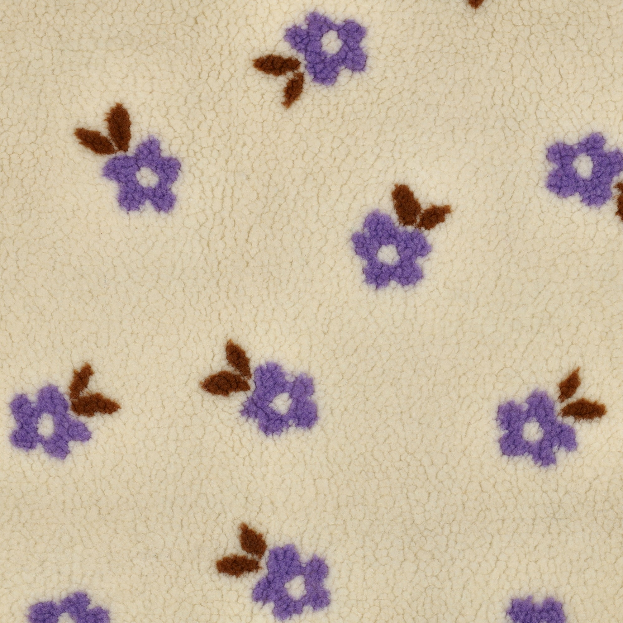 Teddystoff Jacquard Flowers Ecru by Poppy bei Der Buntspecht