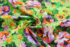Viskose Satin Blumengarten