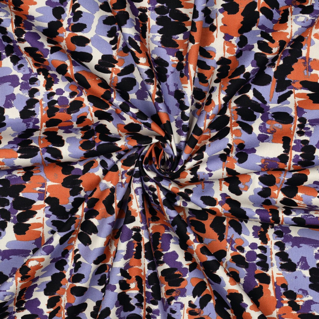 Viskose Twill Cotton Abstract Purple by Poppy bei Der Buntspecht