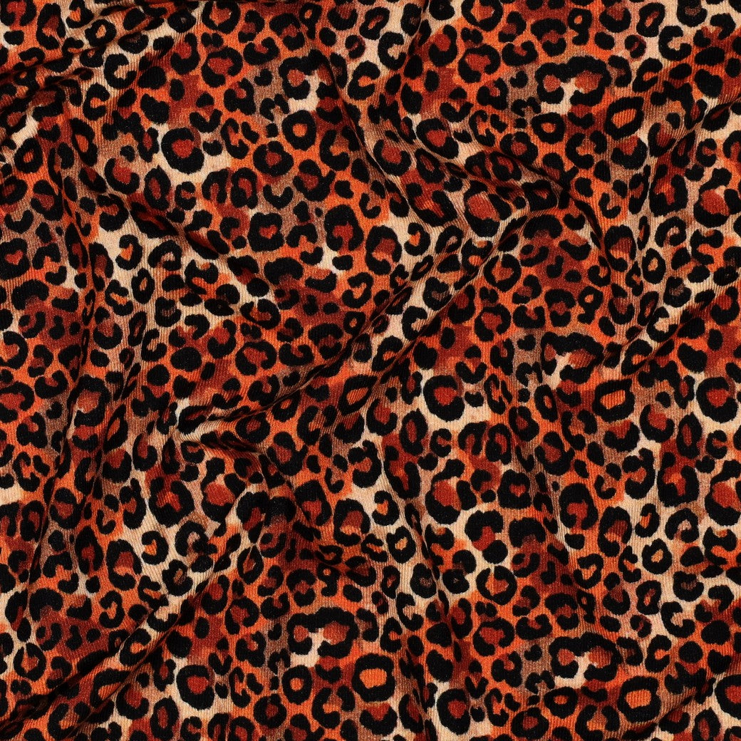 Viskosejersey im orangenen Leolook vom Buntspecht Shop