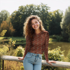 Viskosejersey im orangenen Leolook vom Buntspecht Shop