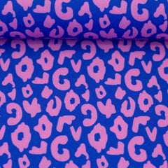 Oxfordgewebe Colourful Collection Leo Design by Cherry Picking in royalblau bei der Buntspecht Shop
