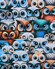 French Terry Digital angeraut Cute Owls