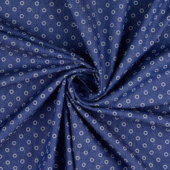 Hemdenstoff Jeansoptik White Circles
