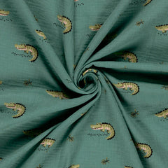 Double Gauze Musselin Krokodile