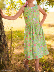 Baumwoll Webware Happy Easter Blumenwiese