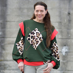 Panel French Terry Geoluxe Argyle by ki-ba-doo - Leo 563 dunkelgrün