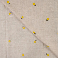 Bestickter Viskose Leinen Lemon
