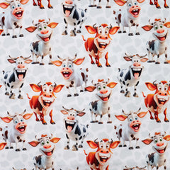French Terry Digital Cute Cows