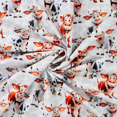 French Terry Digital Cute Cows
