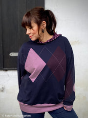 Panel French Terry Geoluxe Argyle by ki-ba-doo - 596 nachtblau