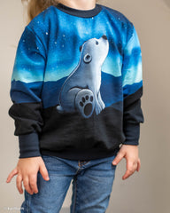 Sweatshirt Panel On The Rocks - Eisbär Sternenhimmel by Thorsten Berger