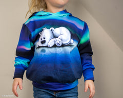 Sweatshirt Panel On The Rocks - Eisbär Polarlichter by Thorsten Berger