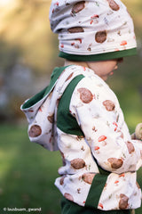 Baumwolljersey Life in the Forest by Christiane Zielinski - Igel - 010 natur