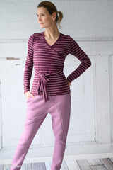 Baumwolljersey Isa Streifen - 937 bordeaux