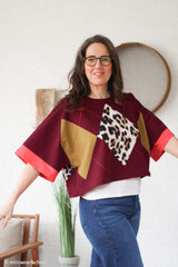 Panel French Terry Geoluxe Argyle by ki-ba-doo - Leo 338 burgundy