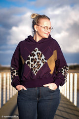 Panel French Terry Geoluxe Argyle by ki-ba-doo - Leo 938 aubergine