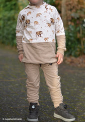 Baumwolljersey Life in the Forest by Christiane Zielinski - Wildschweine - 010 natur