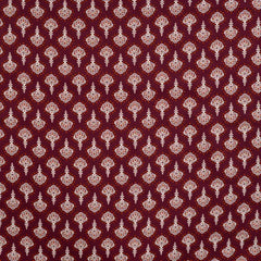 Baumwollstoff Enjoy Collection - weinrot/cognac