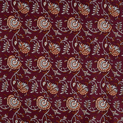 Baumwollstoff Enjoy Collection - weinrot/cognac