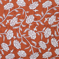 Baumwollstoff Enjoy Collection - weinrot/cognac