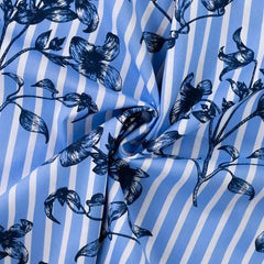 Baumwoll Stretch Stripes & Flowers
