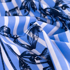 Baumwoll Stretch Stripes & Flowers