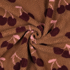 Teddy Stoff Jacquard Kirschen