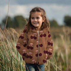Teddy Stoff Jacquard Kirschen