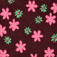 Teddy Stoff Jacquard Bianca Blüten