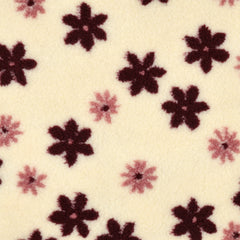 Teddy Stoff Jacquard Bianca Blüten