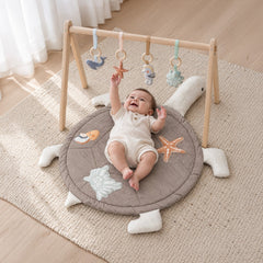 Panel Baumwoll Popeline Digital Spielmatte Meerestiere by Poppy