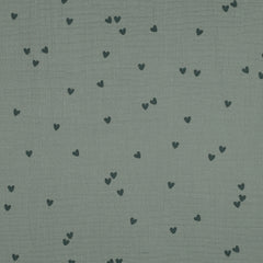 Double Gauze Musselin Kleine Herzen