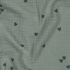 Double Gauze Musselin Kleine Herzen