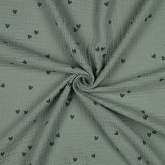 Double Gauze Musselin Kleine Herzen